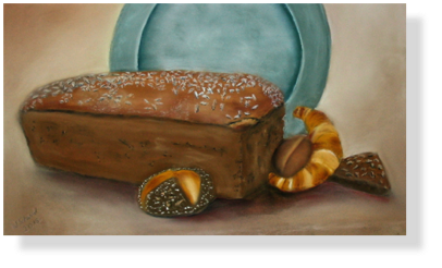 (99) Brot und Brötchen,
30 x 50 cm 2016 (99) Brot und Brötchen,
30 x 50 cm 2016